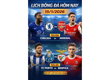 Lịch Bóng Đá Hôm Nay – 15/1/2026